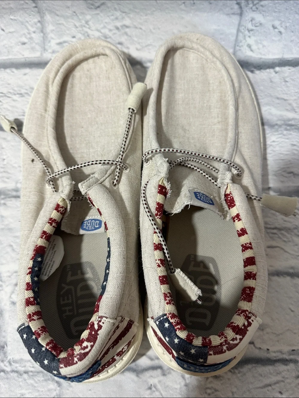 Hey Dude Patriotic Shoes Size 12